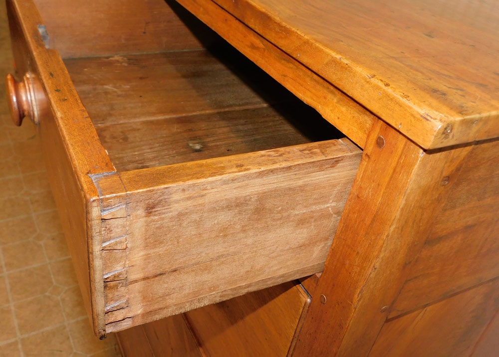 19th Century Solid Walnut Pegged Two Over Three Chest - 4