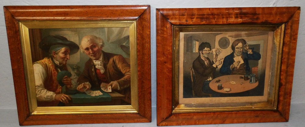 Antique Colored Engraving & Print in Maple Frames (1 of 7)