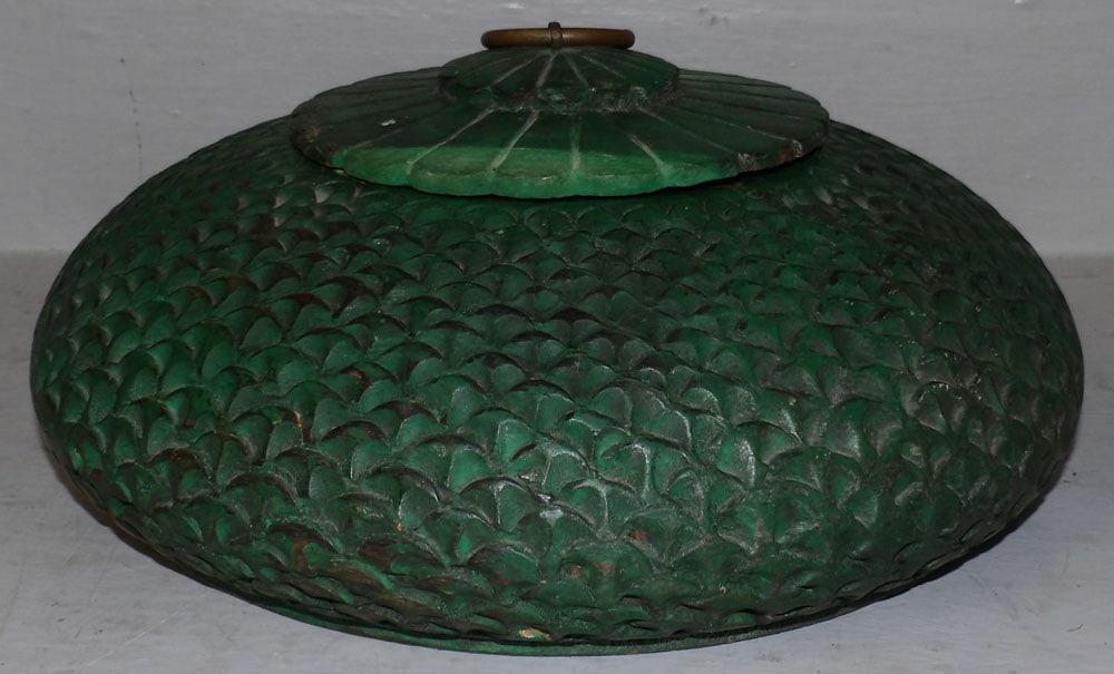 Painted Carved Wood Covered Bowl: Painted Carved Wood Covered Bowl . 5 1/4" H 12" Dia. "ALL DESCRIPTIONS AND ANY CONDITION STATEMENT GIVEN BY LANGSTON AUCTION GALLERY ARE STRICTLY OPINIONS AND LANGSTON'S SHALL HAVE NO RESPONSIBILITY