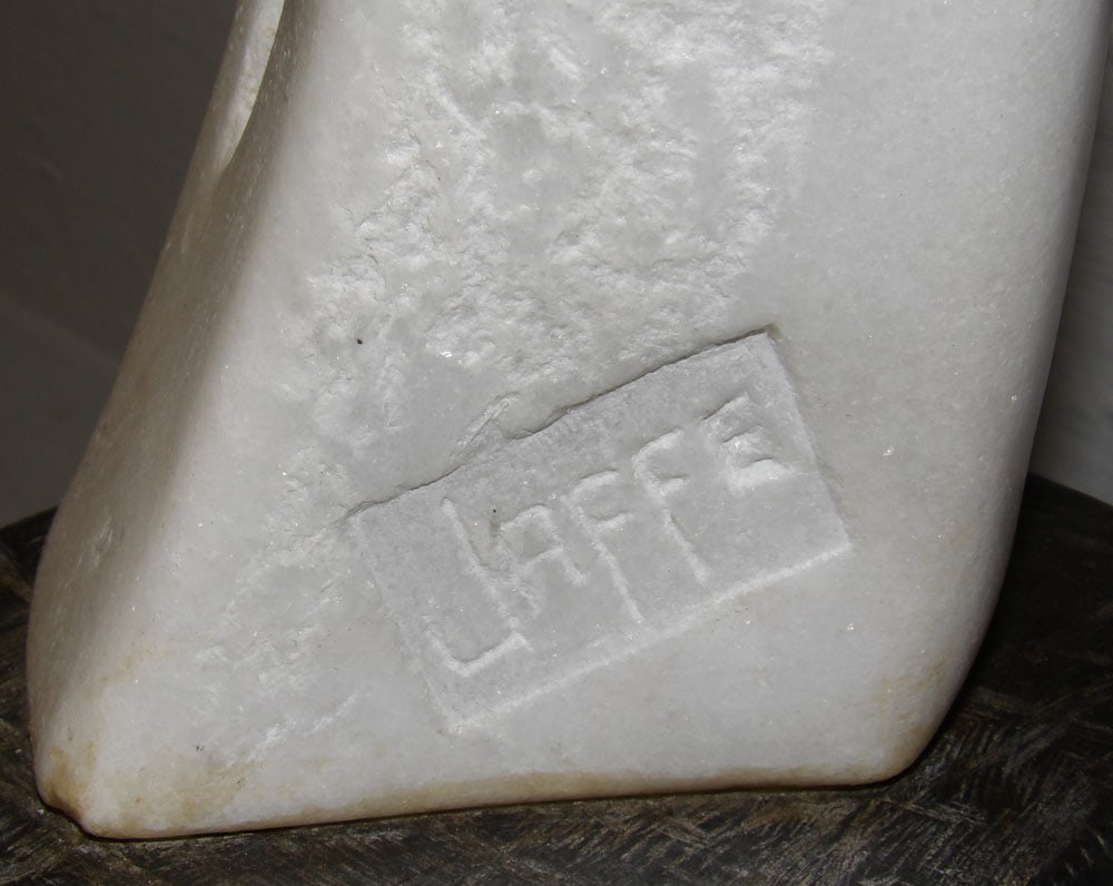 Carved Marble Sculpture Signed Jaffe - 4
