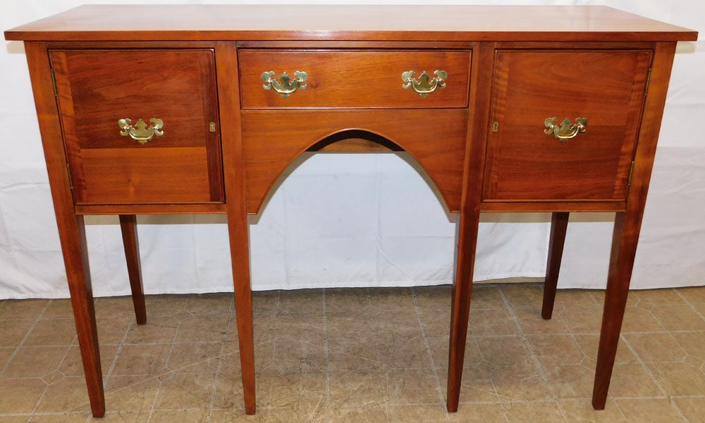 Bench Made Walnut Sideboard: Bench Made Walnut Sideboard . 38 1/4" H 54 1/4" W 19" D "ALL DESCRIPTIONS AND ANY CONDITION STATEMENT GIVEN BY LANGSTON AUCTION GALLERY ARE STRICTLY OPINIONS AND LANGSTON'S SHALL HAVE NO