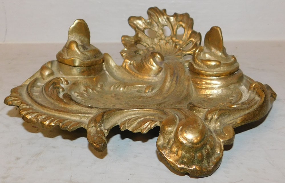 Cast Brass Ink Stand (1 of 5)