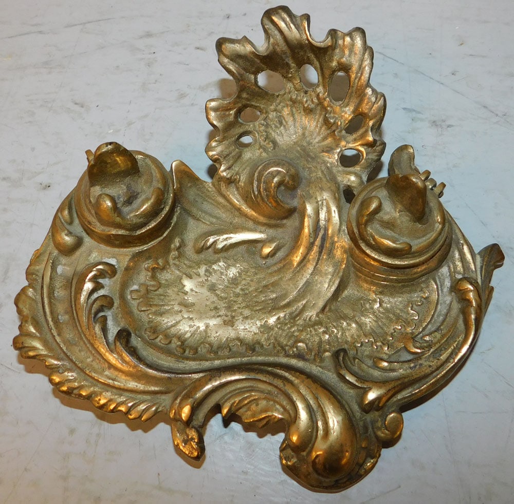 Cast Brass Ink Stand - 2