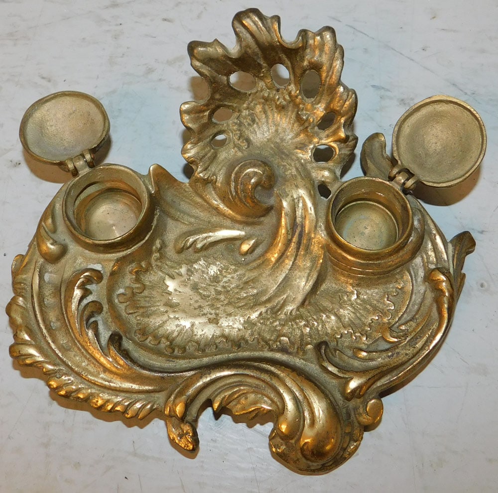 Cast Brass Ink Stand - 3