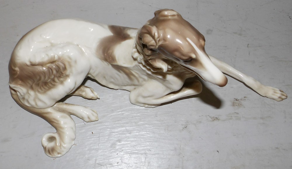 Painted Porcelain Whippet - 2