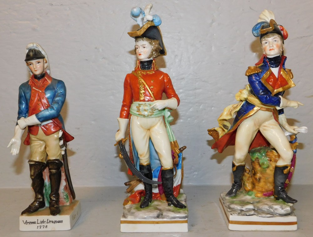 Three Hand Painted Porcelain Soldier Figurines, Two German (1 of 6)
