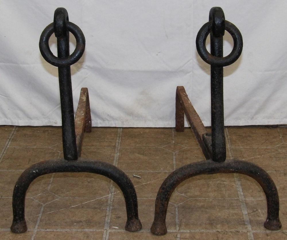 Pair of 19th Century Wrought Iron Andirons (1 of 4)