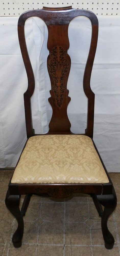 Antique Walnut Inlaid Side Chair (1 of 8)