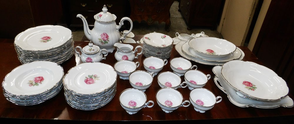 Fifty Three Pieces of Hutschenreuther Selb Bavaria Germany China: Fifty Three Pieces of Hutschenreuther Selb Bavaria Germany China. Up to 10" x 11" "ALL DESCRIPTIONS AND ANY CONDITION STATEMENT GIVEN BY LANGSTON AUCTION GALLERY ARE STRICTLY OPINIONS AND LANGSTON'S