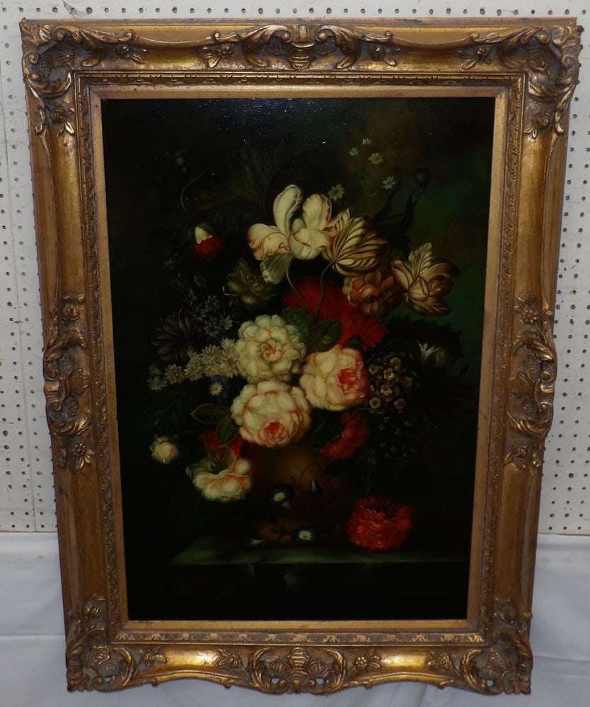 Framed Oil on Canvas Floral Still Life Signed Alexander (1 of 4)