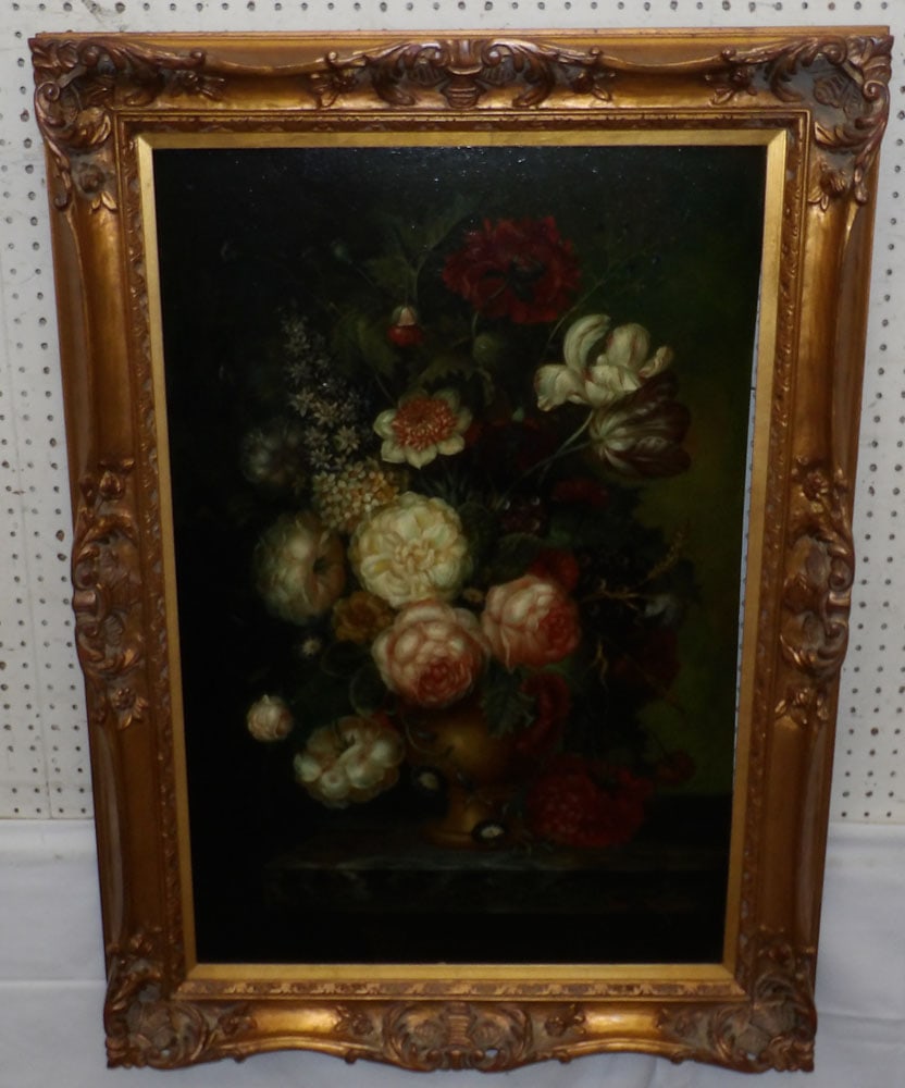 Framed Oil on Canvas Floral Still Life Signed Bob Elgas (1 of 5)