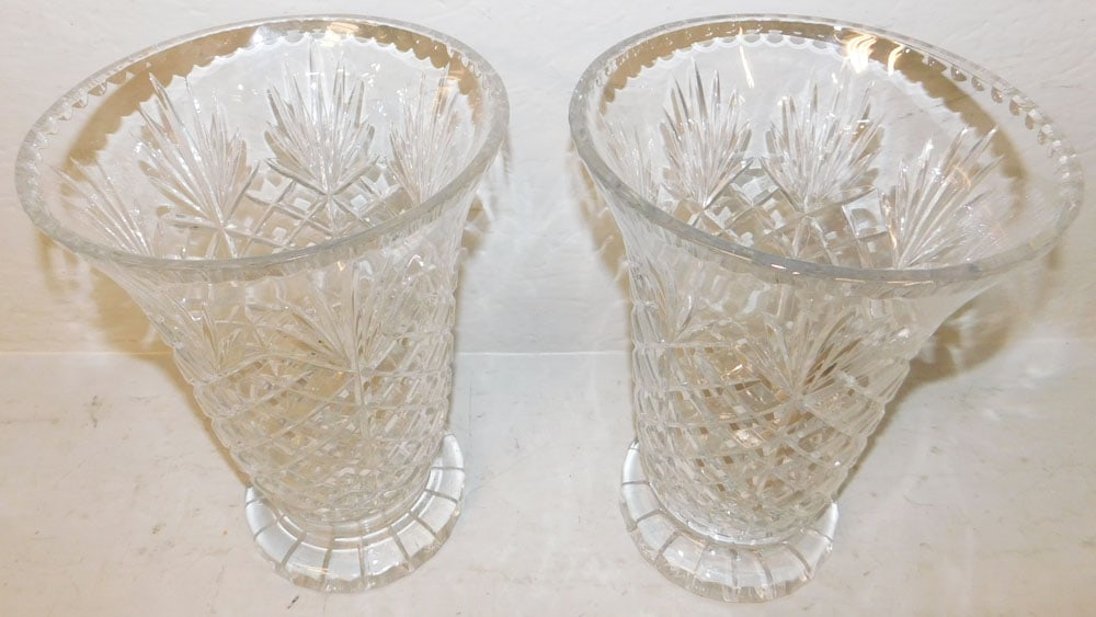 Pair of Lead Crystal Vases - 2
