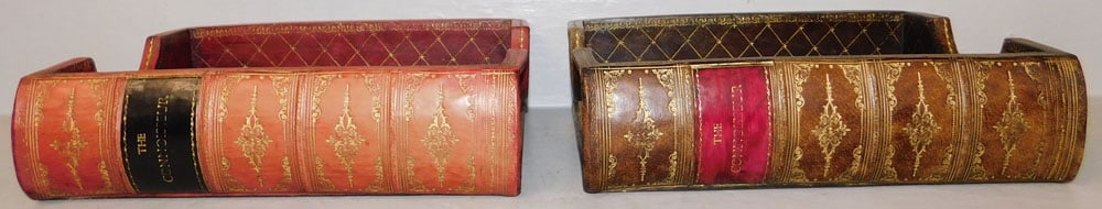 Pair of Ceramic Faux Leather Book Form Trays (1 of 6)