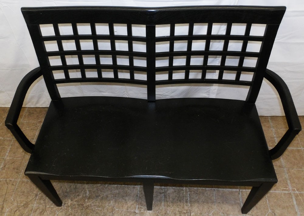 Painted Elm Wood Bench - 2
