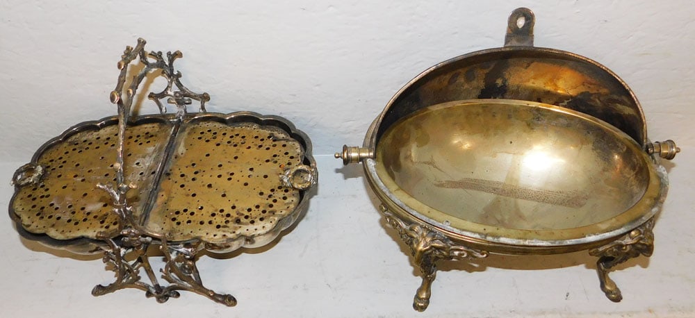 Two Silverplated Bun Warmers, As Found - 3