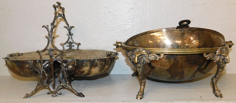 Two Silverplated Bun Warmers, As Found - 5