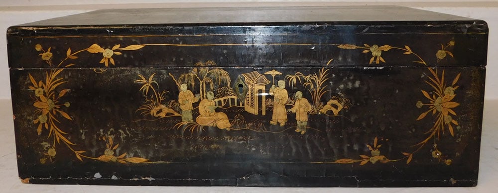 Antique Paint Decorated Chinoiserie Lap Desk (1 of 9)