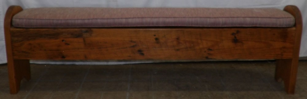Antique Pine Bench: Antique Pine Bench . 21" H 68 1/4" W 10" D "ALL DESCRIPTIONS AND ANY CONDITION STATEMENT GIVEN BY LANGSTON AUCTION GALLERY ARE STRICTLY OPINIONS AND LANGSTON'S SHALL HAVE NO RESPONSIBILITY FOR ERRORS