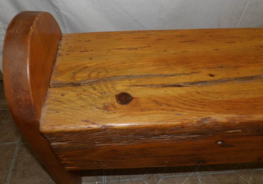 Antique Pine Bench - 6