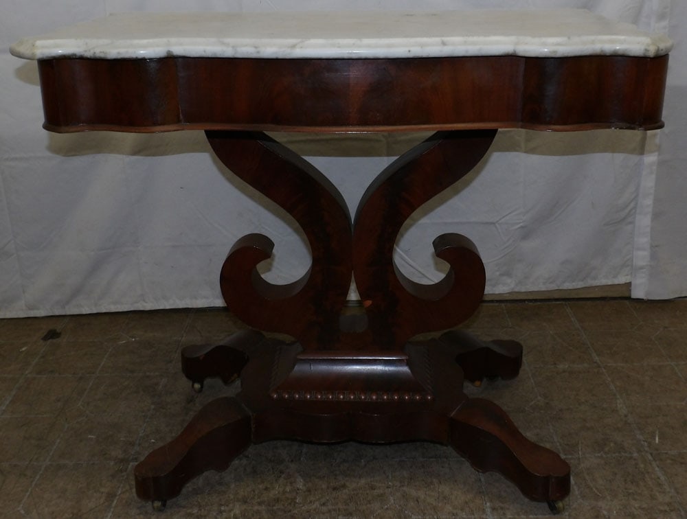 Antique Mahogany Marble Top Console (1 of 4)