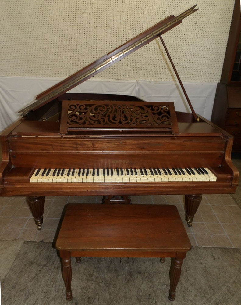 Mahogany Baby Grand Piano with Bench by Chickering (1 of 15)