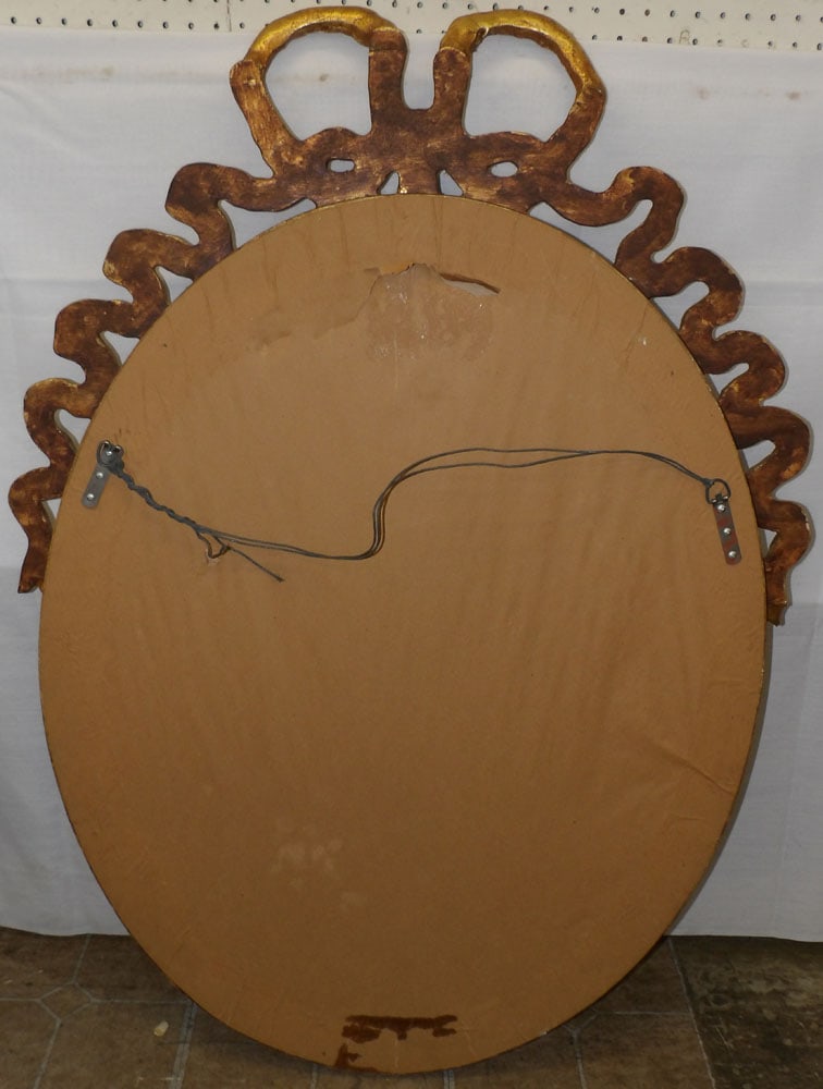 Gilded Frame Oval Bevel Edge Mirror - 2