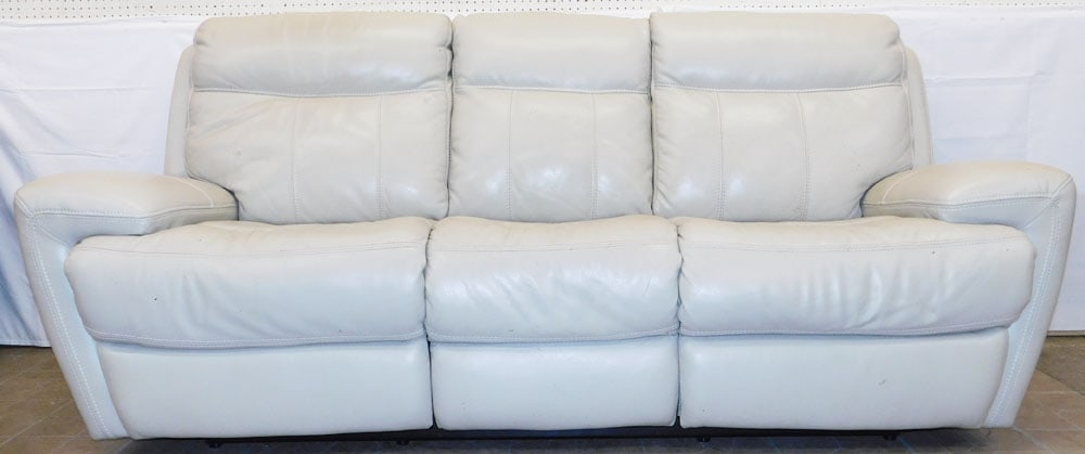 Electric Leather Upholstered Recliner Sofa (1 of 13)