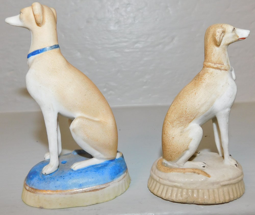 Two Hand Painted Porcelain Whippets - 2