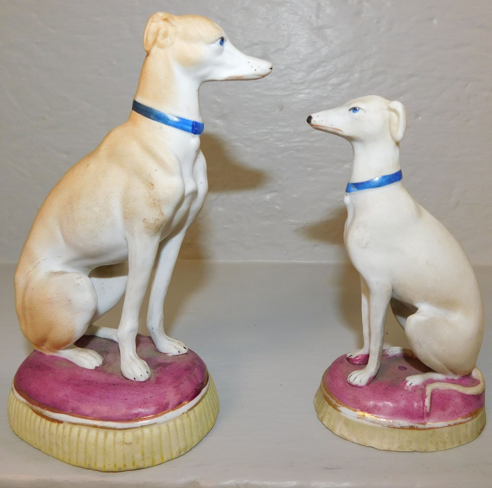 Two Hand Painted Porcelain Whippets (1 of 3)