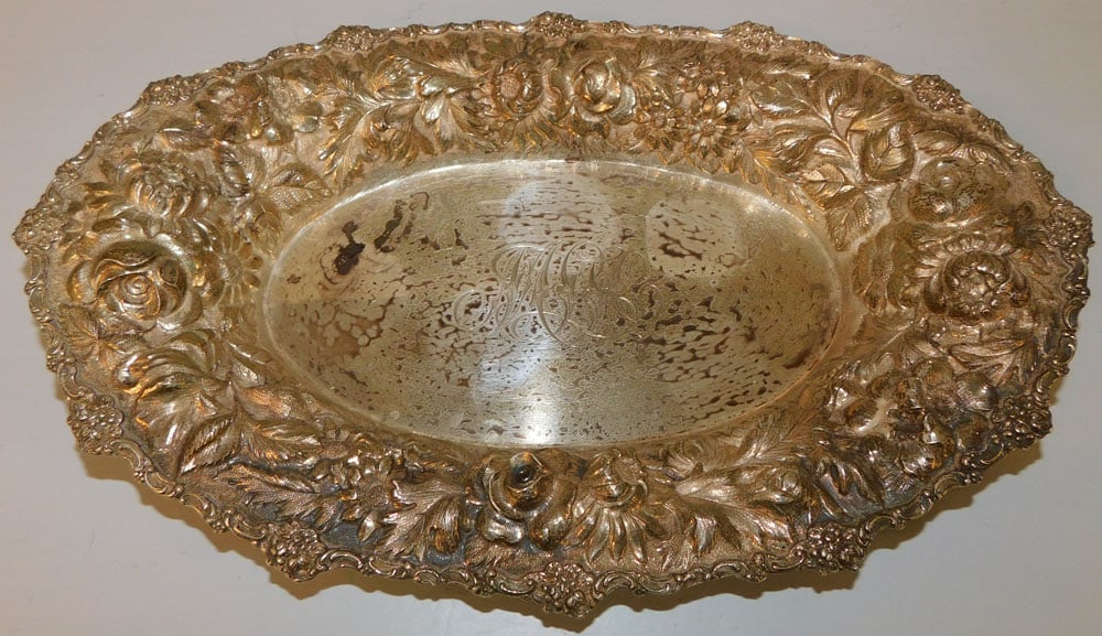 Sterling Repousse Bowl by Stieff, 15.11 ozt. (1 of 4)