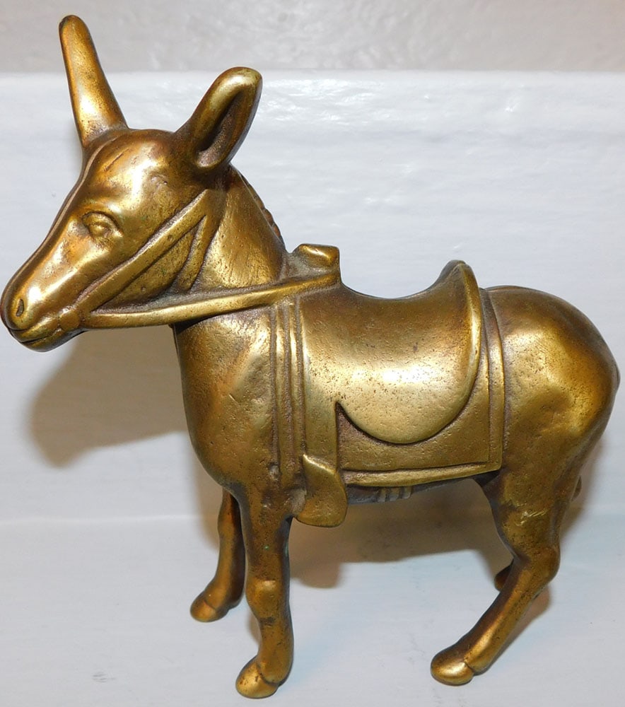 Gilded Cast Iron Mule Bank (1 of 3)