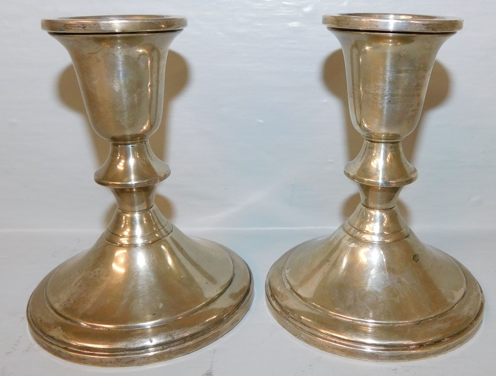Pair of Sterling Weighted Candlesticks (1 of 3)