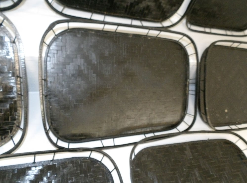 Eight Painted Bamboo Serving Trays - 2