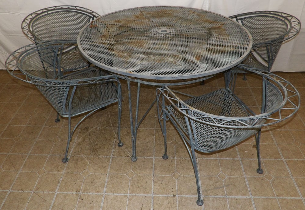 Five Piece Painted Wrought Iron Set - 2