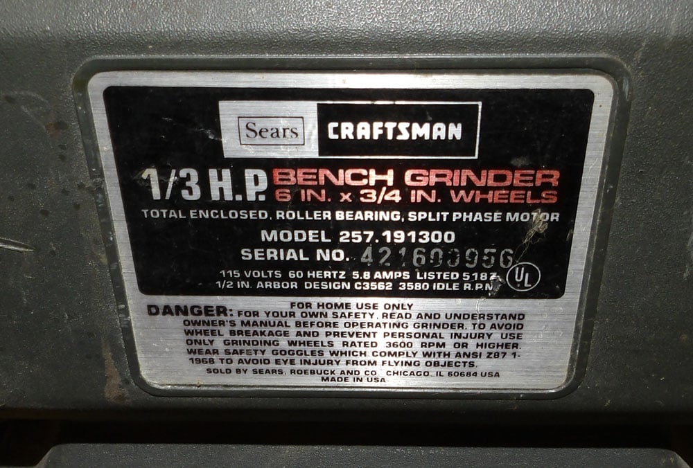 Craftsman Bench Grinder - 2