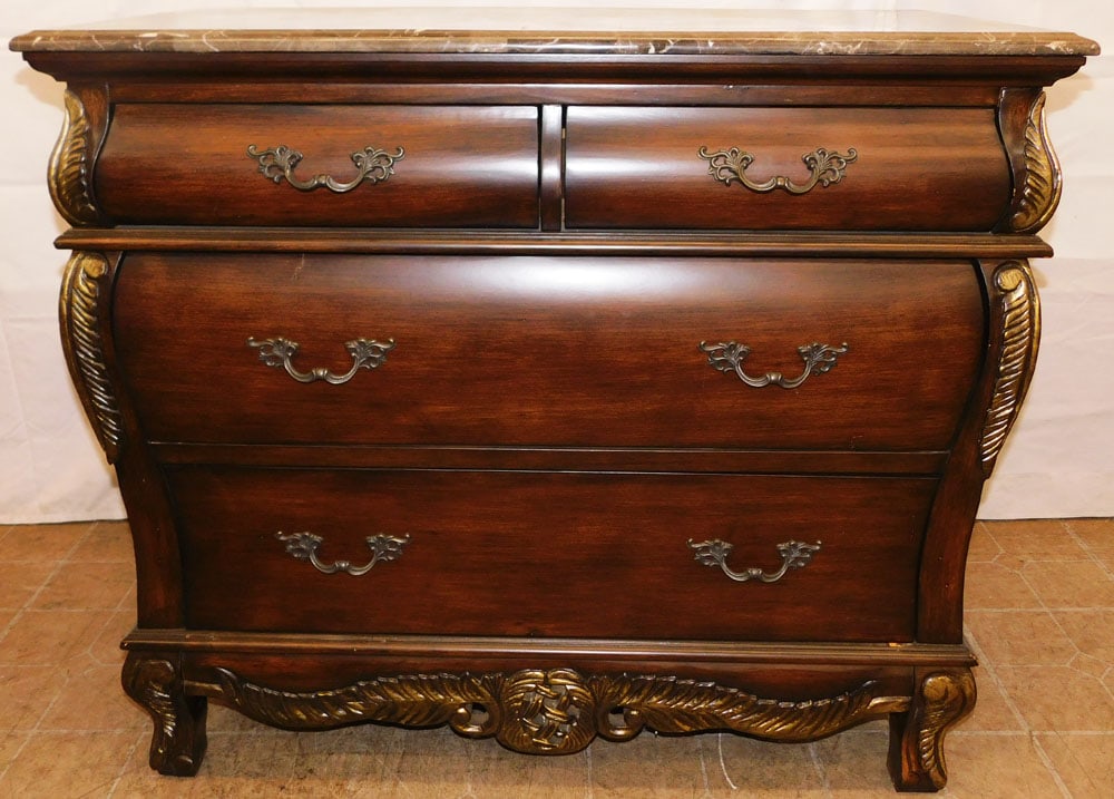 Painted Two Over Two Marble Top Commode - 2