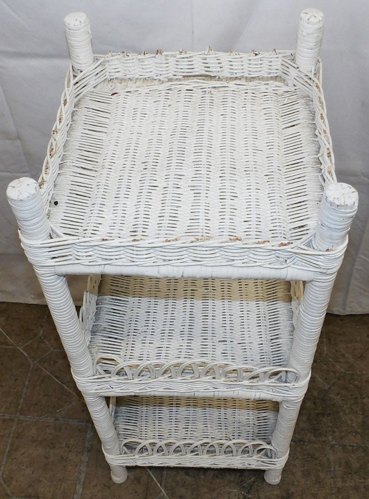 Three Tier Painted Wicker Stand - 2