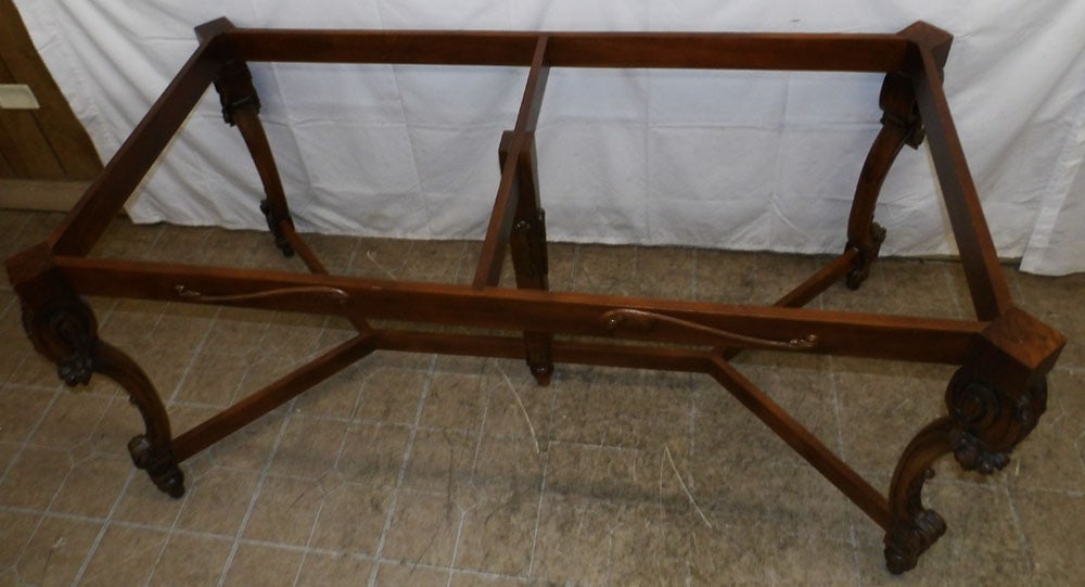 Carved Walnut Table Base - 2