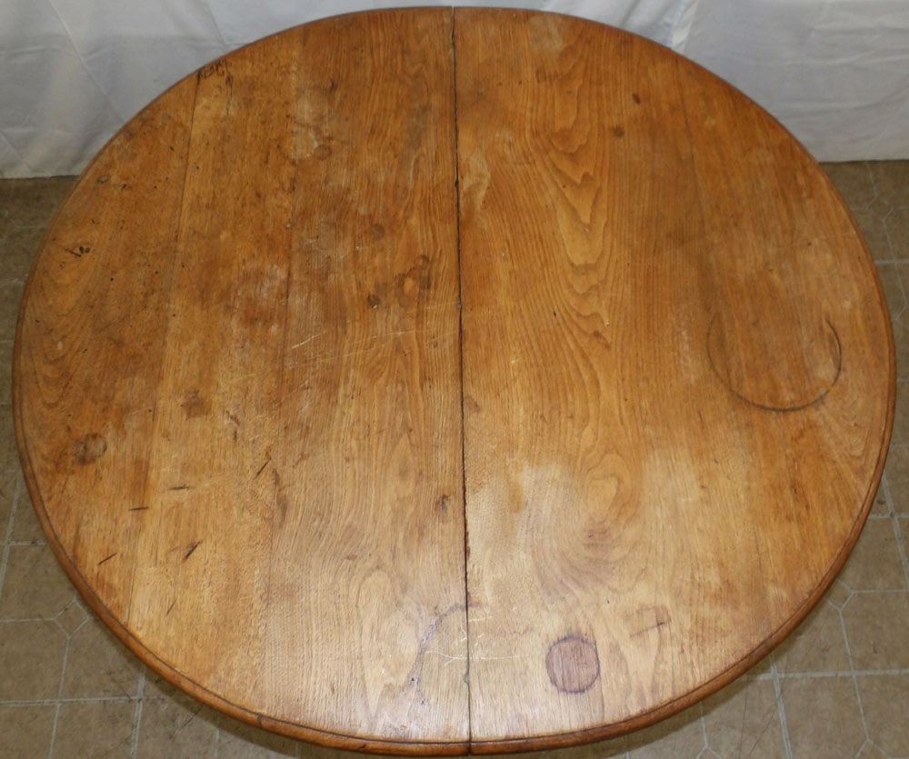 Antique Round Walnut Dining Table - 2