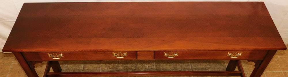 Cherry Two Drawer Chippendale Style Console - 2