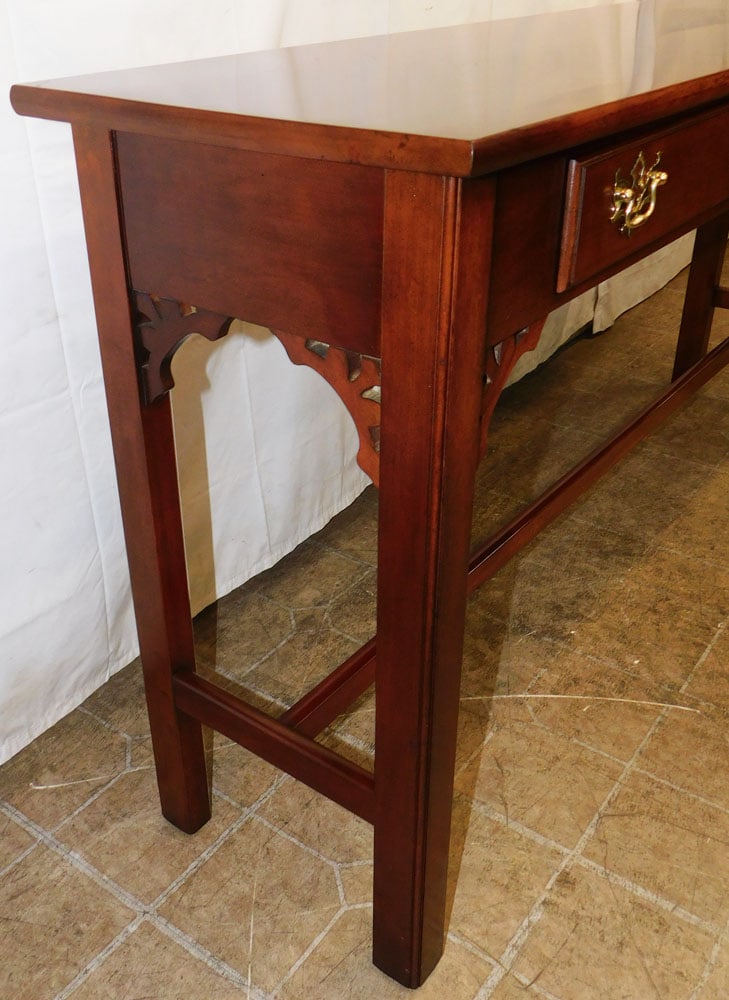 Cherry Two Drawer Chippendale Style Console - 3