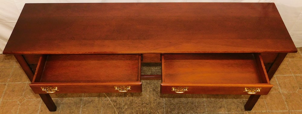 Cherry Two Drawer Chippendale Style Console - 5