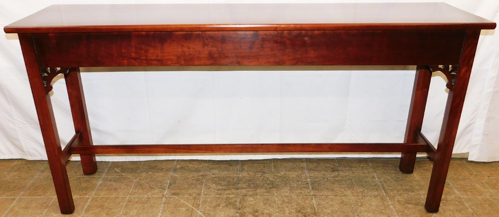 Cherry Two Drawer Chippendale Style Console - 7