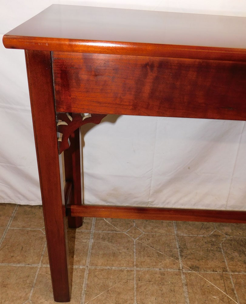 Cherry Two Drawer Chippendale Style Console - 8