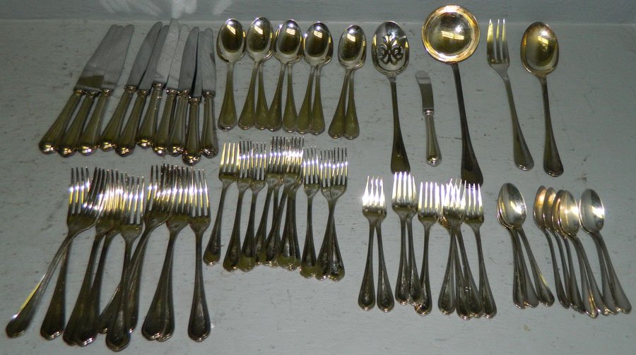 (65) Pieces of Christofle; serves 10.: (65) Pieces of Christofle; serves 10.