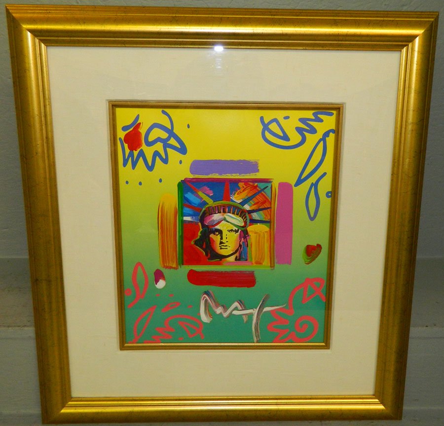 "Liberty Head II" by Peter Max.: "Liberty Head II" by Peter Max. 23 1/2" x 21 1/4".