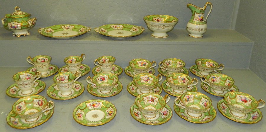 19th C Old Paris gold decorated dessert set.: (38) Piece 19th Century Old Paris gold decorated dessert set.