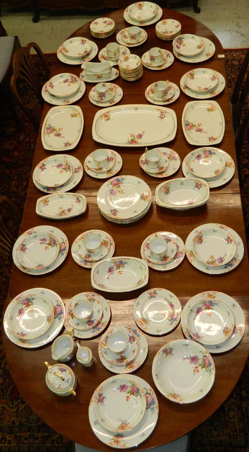 (101) Pieces of Czechoslovakian china.: (101) Pieces of Czechoslovakian china, "Spring" pattern.