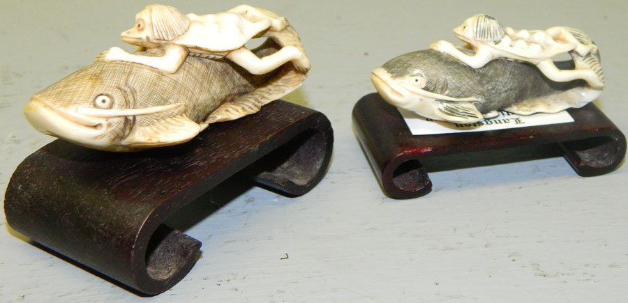 (2) Ivory netsukes.: (2) Ivory netsukes.