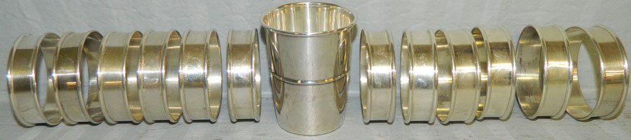 (13) Sterling napkin rings. 5.03 troy ounces: (13) Sterling napkin rings. 5.03 troy ounces.